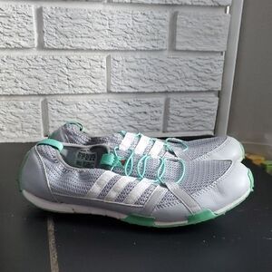 Adidas Climacool Gray Ballerina Golf Sneakers with Green Accents Sz 7.5